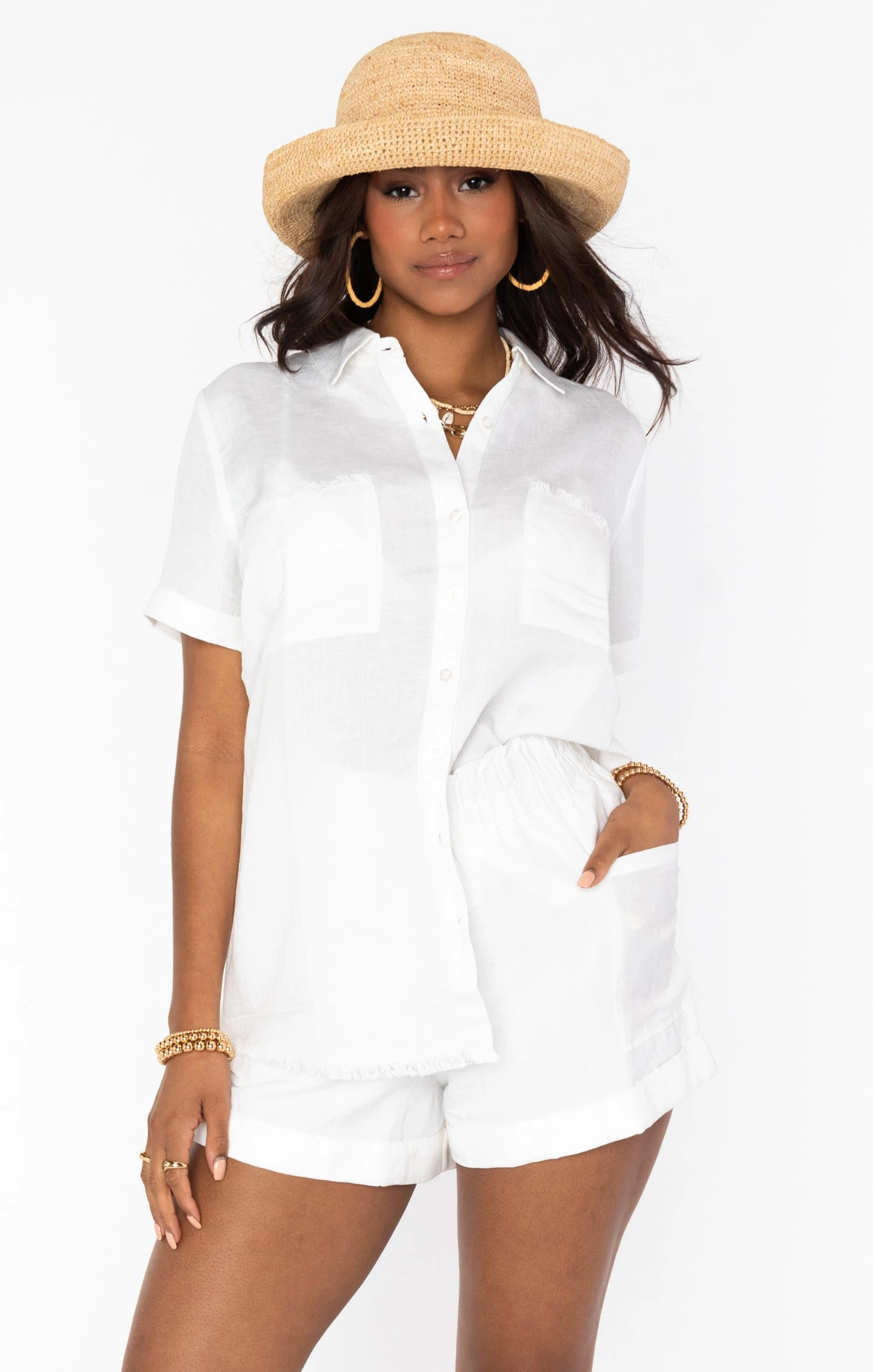 Show Me Your Mumu Disilvio Shorts ~ White Linen 4 Show Me Your Mumu Disilvio Shorts ~ White Linen - Image 2