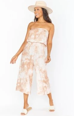 Show Me Your Mumu Estelle Jumpsuit ~ Twisted Tie Dye Tan