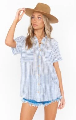 Show Me Your Mumu Antonelli Top ~ Nantucket Stripe -Show Me Your Mumu Sales MS1 4225 NS21 01
