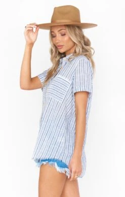 Show Me Your Mumu Antonelli Top ~ Nantucket Stripe -Show Me Your Mumu Sales MS1 4225 NS21 02