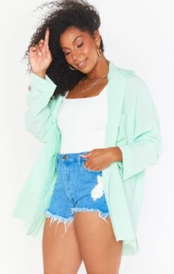 Show Me Your Mumu Johns Button Down Shirt ~ Green Melon -Show Me Your Mumu Sales MS1 4235 MT85 01 3 bd0e099a 6dfb 47af 9ec8 ecad15ff9f20