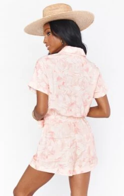 Show Me Your Mumu Bexley Romper ~ Pink Majestic Palm -Show Me Your Mumu Sales MS1 4580 PM46 01 3