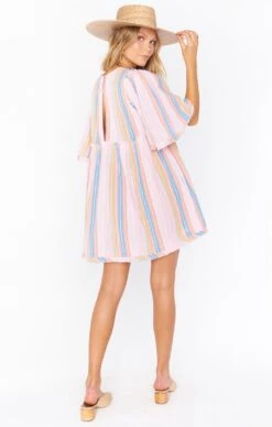Show Me Your Mumu Brooks Babydoll Mini Dress ~ Paradise Stripe -Show Me Your Mumu Sales MS1 4592 PA42 01 11