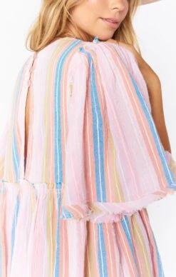 Show Me Your Mumu Brooks Babydoll Mini Dress ~ Paradise Stripe -Show Me Your Mumu Sales MS1 4592 PA42 01 12