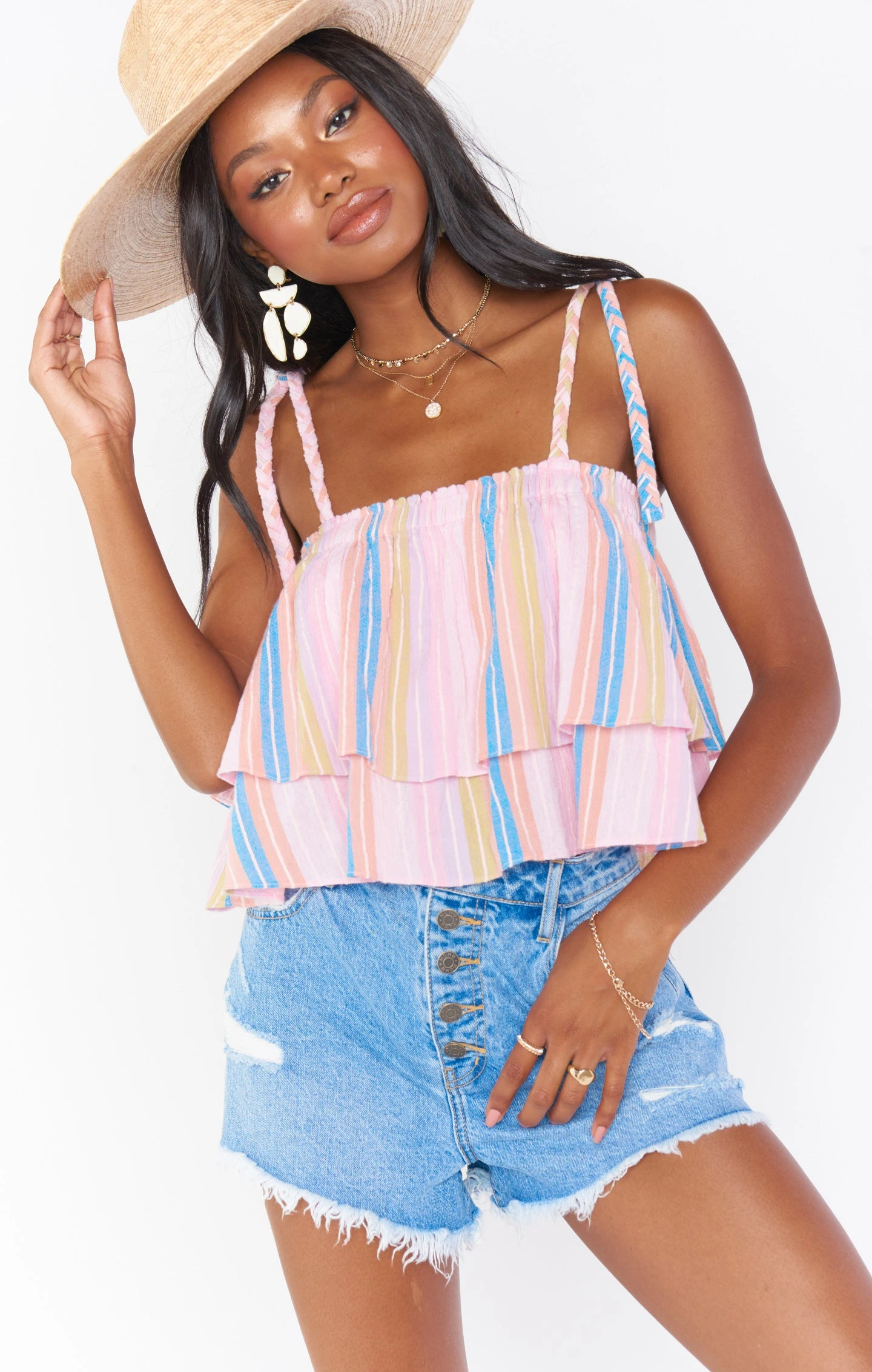 Show Me Your Mumu Klum Ruffle Top ~ Paradise Stripe 3 Show Me Your Mumu Klum Ruffle Top ~ Paradise Stripe