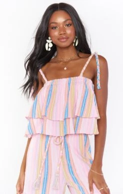 Show Me Your Mumu Klum Ruffle Top ~ Paradise Stripe 12 Show Me Your Mumu Klum Ruffle Top ~ Paradise Stripe -Show Me Your Mumu Sales MS1 4608 PA42 01 6