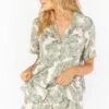 Show Me Your Mumu Sunday Morning Sleep Set ~ Green Majestic Palm -Show Me Your Mumu Sales MS1 4609 GR36 01