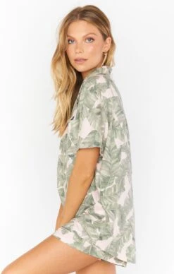 Show Me Your Mumu Sunday Morning Sleep Set ~ Green Majestic Palm -Show Me Your Mumu Sales MS1 4609 GR36 02