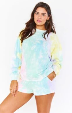 Show Me Your Mumu Boyfriend Sweatshirt ~ Rainbow Tie Dye -Show Me Your Mumu Sales MS1 4634 RA39 01 3