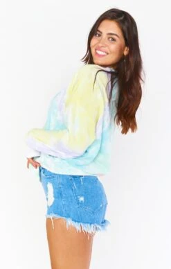 Show Me Your Mumu Boyfriend Sweatshirt ~ Rainbow Tie Dye -Show Me Your Mumu Sales MS1 4634 RA39 01 6