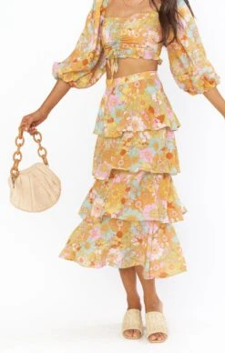 Show Me Your Mumu Full Swing Skirt ~ Groovy Blooms