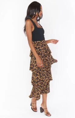 Show Me Your Mumu Full Swing Skirt ~ Caramel Cheetah -Show Me Your Mumu Sales MS1 4662 QR04 02