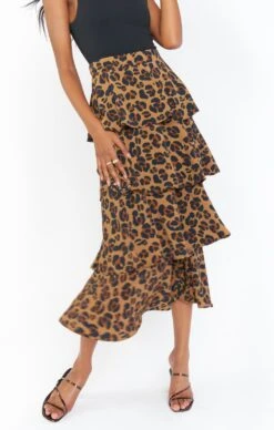 Show Me Your Mumu Full Swing Skirt ~ Caramel Cheetah -Show Me Your Mumu Sales MS1 4662 QR04 04