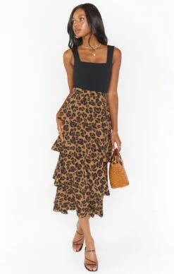 Show Me Your Mumu Full Swing Skirt ~ Caramel Cheetah -Show Me Your Mumu Sales MS1 4662 QR04 05