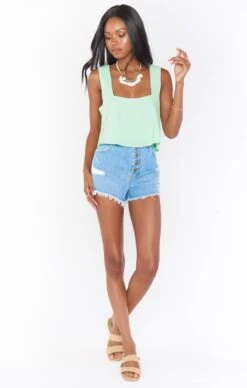 Show Me Your Mumu Tara Crop Top ~ Green Melon -Show Me Your Mumu Sales MS1 4672 MT85 01 4