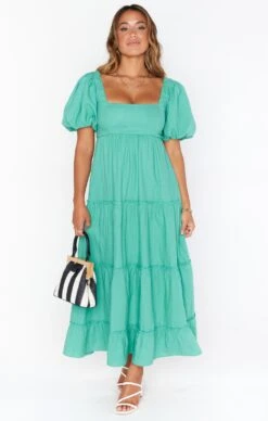 Show Me Your Mumu Linds Midi Dress ~ Parakeet Linen -Show Me Your Mumu Sales MS1 4871 PL56 01