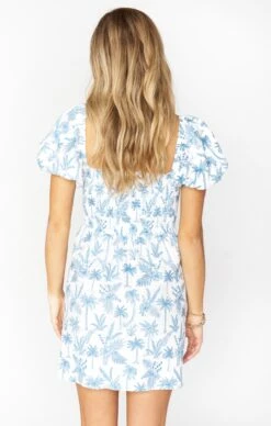 Show Me Your Mumu Bixby Mini Dress ~ Blue Lagoon Palm -Show Me Your Mumu Sales MS2 4793 XB56 01 1
