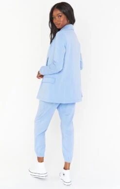 Show Me Your Mumu Lazy Chic Blazer ~ Periwinkle Knit -Show Me Your Mumu Sales MS2 4863 PK12 01