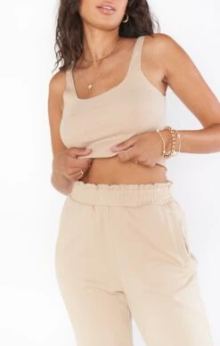 Show Me Your Mumu Lazy Chic Jogger ~ Tan Knit -Show Me Your Mumu Sales MS2 4864 TK22 02