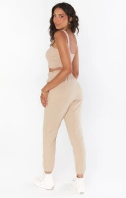 Show Me Your Mumu Lazy Chic Jogger ~ Tan Knit -Show Me Your Mumu Sales MS2 4864 TK22 04