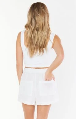 Show Me Your Mumu Sasha Shorts ~ White Linen -Show Me Your Mumu Sales MS2 4943 WH47 01