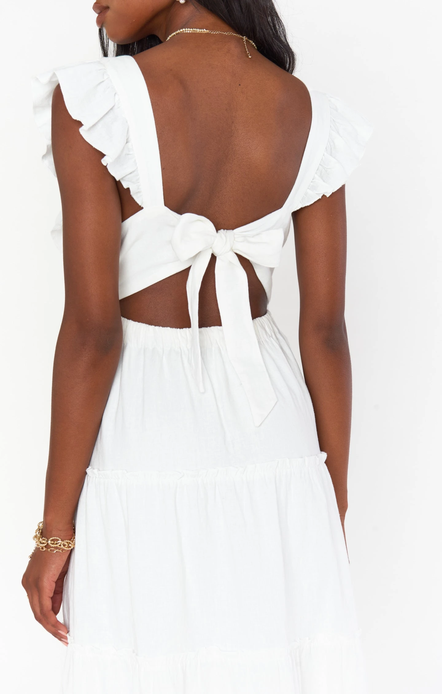 Show Me Your Mumu Lovely Midi Dress ~ White Linen 9 Show Me Your Mumu Lovely Midi Dress ~ White Linen - Image 7