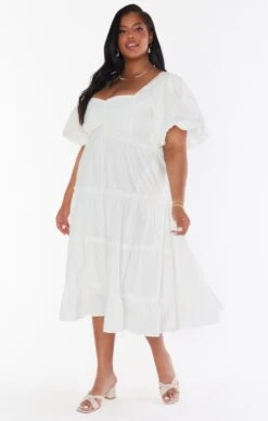 Show Me Your Mumu Odette Midi Dress ~ White -Show Me Your Mumu Sales MS2 5073X WH01 01 1