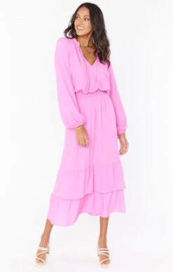 Show Me Your Mumu Cait Midi Dress ~ Bubblegum Pink