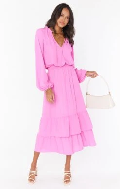 Show Me Your Mumu Cait Midi Dress ~ Bubblegum Pink -Show Me Your Mumu Sales MS2 5093 XP46 01 3