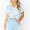 Show Me Your Mumu Mikey Button Up ~ Blue Lagoon Palm -Show Me Your Mumu Sales MS2 5252 XB56 01 2