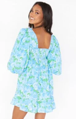 Show Me Your Mumu Mandi Mini Dress ~ Something Blue Floral -Show Me Your Mumu Sales MS2 5265 SB61 01