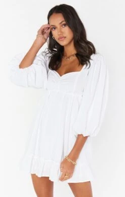Show Me Your Mumu Mandi Mini Dress ~ White -Show Me Your Mumu Sales MS2 5265 WT44 01 2