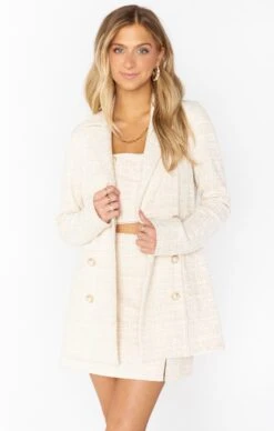 Show Me Your Mumu Jackie Jacket ~ White Tweed