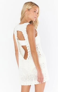 Show Me Your Mumu Sweeney Dress ~ Bright White Crochet -Show Me Your Mumu Sales MS3 5214 04