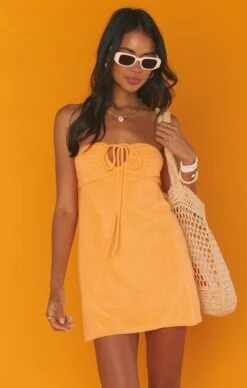 Show Me Your Mumu Outgoing Mini Dress ~ Orange Terry -Show Me Your Mumu Sales MS3 5272 OR94 02