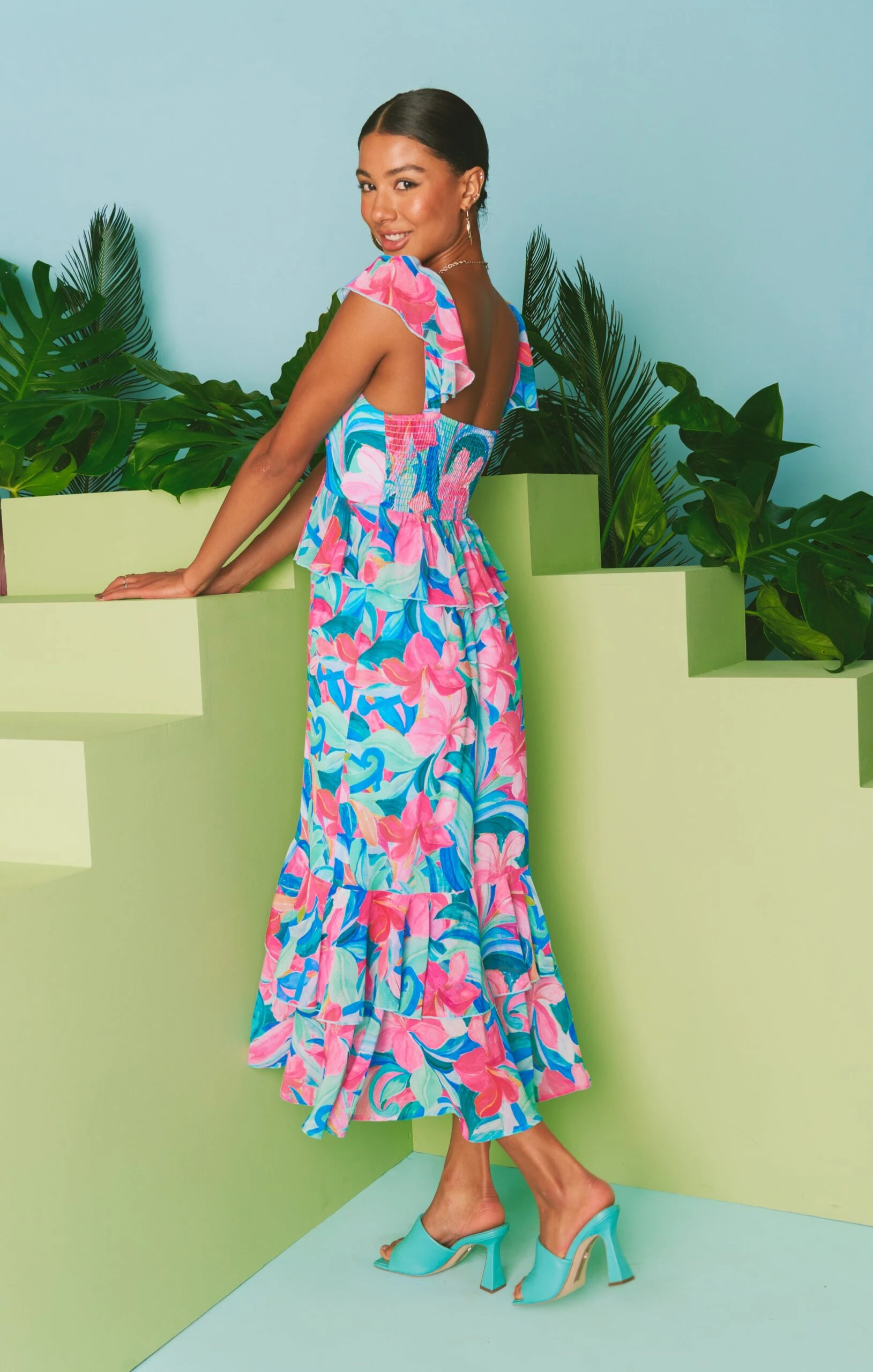 Show Me Your Mumu Reese Ruffle Dress ~ Hibiscus Punch Crinkle 11 Show Me Your Mumu Reese Ruffle Dress ~ Hibiscus Punch Crinkle - Image 9