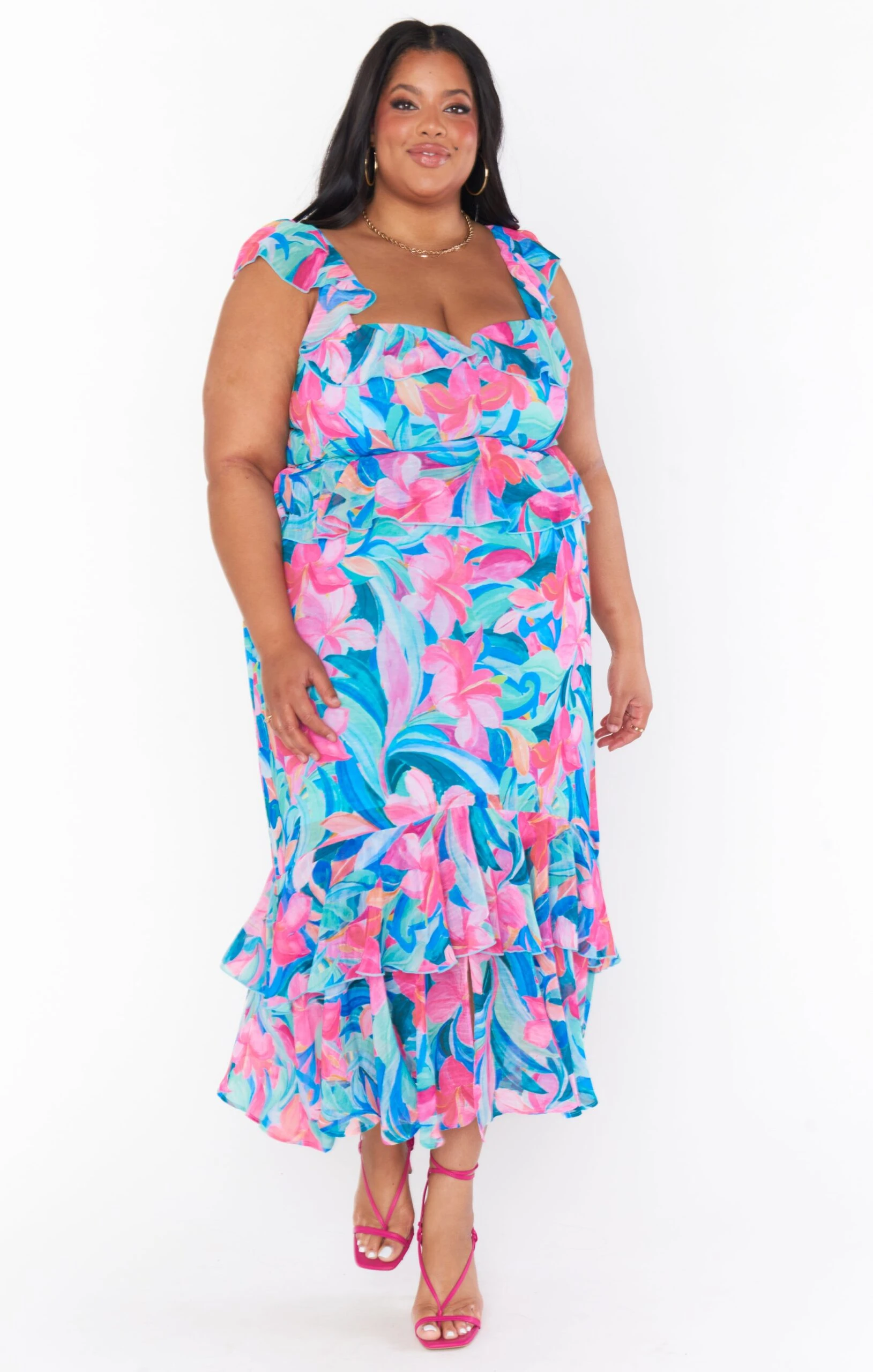 Show Me Your Mumu Reese Ruffle Dress ~ Hibiscus Punch Crinkle 13 Show Me Your Mumu Reese Ruffle Dress ~ Hibiscus Punch Crinkle - Image 11