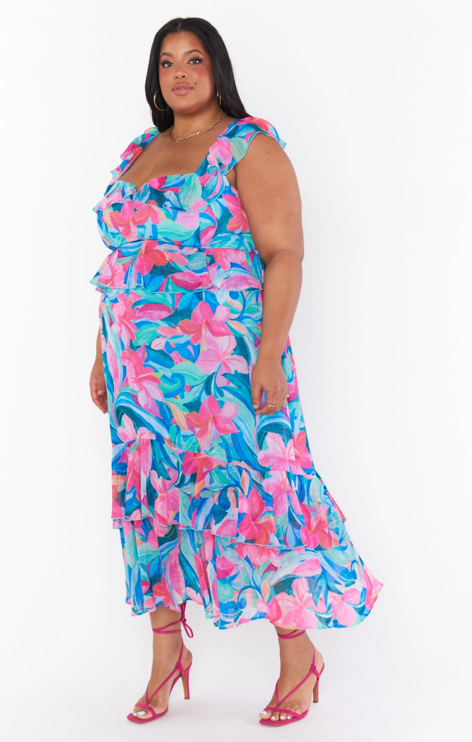 Show Me Your Mumu Reese Ruffle Dress ~ Hibiscus Punch Crinkle 14 Show Me Your Mumu Reese Ruffle Dress ~ Hibiscus Punch Crinkle - Image 12