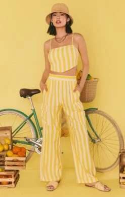 Show Me Your Mumu Coast Cargo Pants ~ Sunny Stripe -Show Me Your Mumu Sales MS3 5431 YS01 01