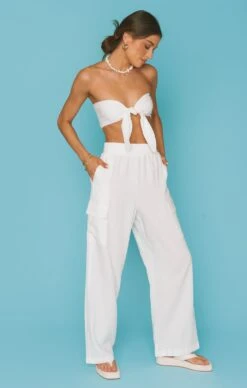 Show Me Your Mumu Coast Cargo Pants ~ White Linen -Show Me Your Mumu Sales MS3 5431 WH56 01 1