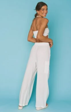 Show Me Your Mumu Coast Cargo Pants ~ White Linen -Show Me Your Mumu Sales MS3 5431 WH56 02 1