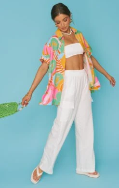 Show Me Your Mumu Coast Cargo Pants ~ White Linen -Show Me Your Mumu Sales MS3 5431 WH56 03 1