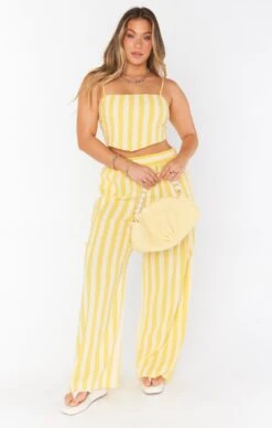 Show Me Your Mumu Coast Cargo Pants ~ Sunny Stripe -Show Me Your Mumu Sales MS3 5431 YS01 01