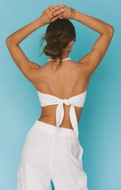 Show Me Your Mumu Kenny Scarf Top ~ White Linen -Show Me Your Mumu Sales MS3 5561 WH56 04