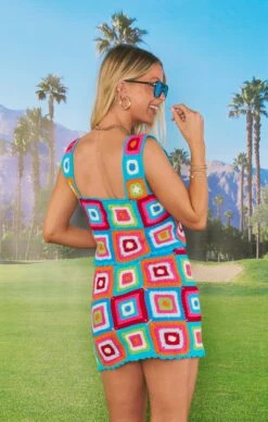 Show Me Your Mumu Pisces Micro Mini Skirt ~ Multi Square Crochet -Show Me Your Mumu Sales MS3 5641 RS12 04