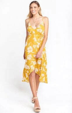 Show Me Your Mumu Meghan Wrap Dress ~ Bloom Gold