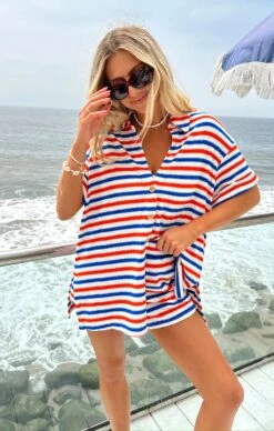 Show Me Your Mumu Parker Button Down ~ Americana Terry -Show Me Your Mumu Sales Tezza 0500