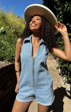 Show Me Your Mumu Reno Romper ~ Blue Stream -Show Me Your Mumu Sales Tezza 42052