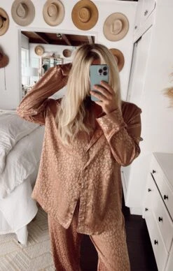 Show Me Your Mumu Classic PJ Set ~ Gold Cheetah Silky -Show Me Your Mumu Sales Tezza 4588