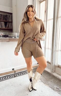 Show Me Your Mumu Bop Around Biker Shorts ~ Gold Shimmy Shine -Show Me Your Mumu Sales Tezza 4676 1